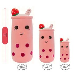 Bubble Tea Plush Pillow Soft Plush Toy Skin-Friendly Pillow Multiple Sizes Cute - Green - Size 36in