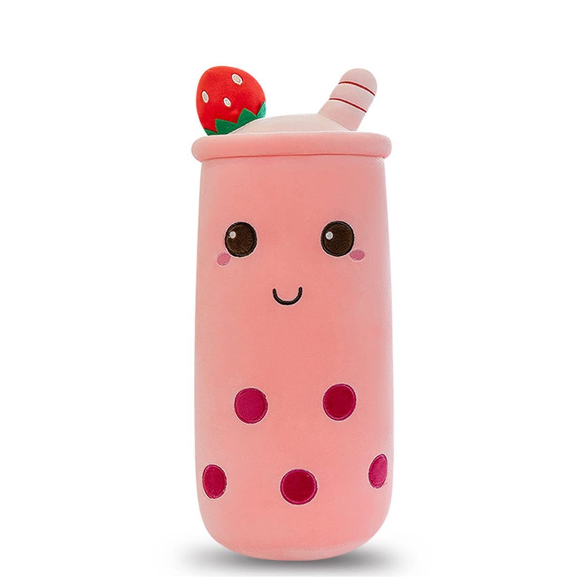 Bubble Tea Plush Pillow Soft Plush Toy Skin-Friendly Pillow Multiple Sizes Cute - Pink - Size 43in