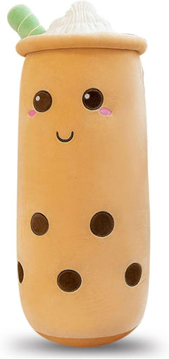 Bubble Tea Plush Pillow Soft Plush Toy Skin-Friendly Pillow Multiple Sizes Cute - Yellow - Size 24in