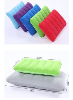 Inflatable Pillow, Lightweight Compact Camping Pillow for Outdoor Travel Activities, Dark Blue, 47x30cm
