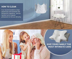 Ice Silk Butterfly-Shaped Memory Foam Pillow | Ergonomic, Orthopedic, Sleep-Aiding, Suitable for Three Sleeping Positions (23.62*15.75*5.12 inch，White)