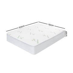 Bamboo Mattress Protector 180 x 200 + 35 cm, Breathable Fitted Waterproof Cover