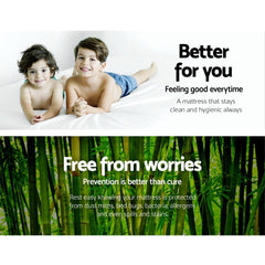 Bamboo Mattress Protector 180 x 200 + 35 cm, Breathable Fitted Waterproof Cover