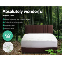 Bamboo Mattress Protector 180 x 200 + 35 cm, Breathable Fitted Waterproof Cover