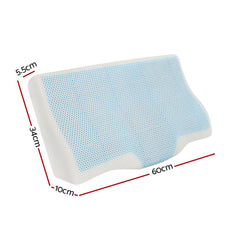 Memory Foam Cervical Pillow with Cool Gel, Contour Neck Support Sleeping Pillow