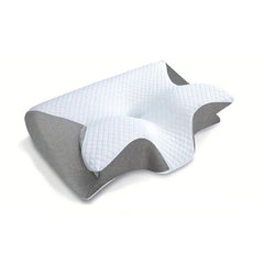 Viscoelastic Neck Pillow, Ergonomic Contour 2-in-1 Neck Pain Orthopedic Pillow, Contour Support Pillow, 1 Unit Light Gray None No, Light gray