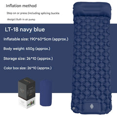 Camping Mattress Self-Inflating Lightweight Compact Single Double Attachable Inflatable Mat Navy