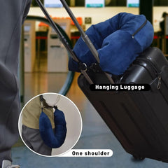 Stuffable Travel Pillow for Luggage Transformable Carry-On Solution Soft Velvet U-Shaped 2 in 1 neck Pillow Bag Stuffed with