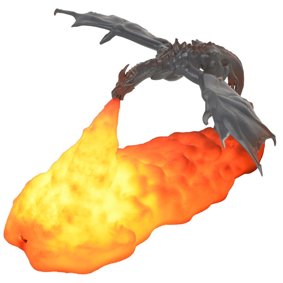 Fire Dragon Lamps, 3D Printed Volcano Moon Light, Kids Sleep Accompany Night Light for Bedroom Office Desktop Lamp Children G