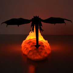 Fire Dragon Lamps, 3D Printed Volcano Moon Light, Kids Sleep Accompany Night Light for Bedroom Office Desktop Lamp Children G