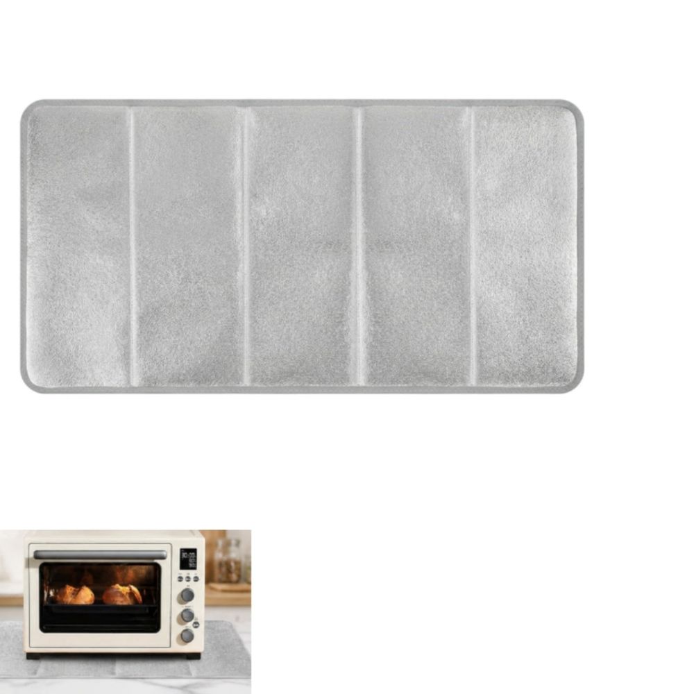 Heat Resistant Countertop Protector Mat, 23.6 x 15.7 in Foldable Aluminum Foil Heat Insulation Pad for Air Fryer Toaster Oven