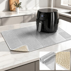 Heat Resistant Countertop Protector Mat, 23.6 x 15.7 in Foldable Aluminum Foil Heat Insulation Pad for Air Fryer Toaster Oven