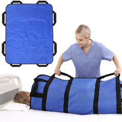 Multipurpose 48" x 40" Positioning Bed Pad with Reinforced Handles - Reusable & Washable Transfer Sheet for Turning, Lifting 