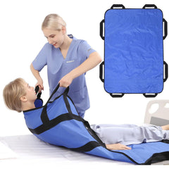 Multipurpose 48" x 40" Positioning Bed Pad with Reinforced Handles - Reusable & Washable Transfer Sheet for Turning, Lifting 