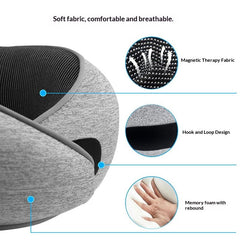 Travel Neck Pillow, Pure Memory Foam Neck Pillow for Airplanes, Comfortable Breathable Cover, 360 Degree Support Ergonomic De