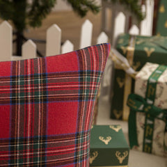 Pack of 2 Christmas Plaid Decorative Throw Pillow Covers Scottish Tartan Cushion Case for Farmhouse Home Holiday Decor Red, 1