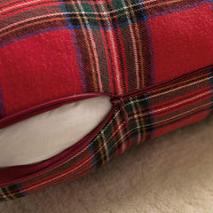 Pack of 2 Christmas Plaid Decorative Throw Pillow Covers Scottish Tartan Cushion Case for Farmhouse Home Holiday Decor Red, 1