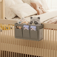 Dual purpose bedside storage device, multifunctional bedside storage solution magazine remote control bracket, (gray)