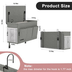 Dual purpose bedside storage device, multifunctional bedside storage solution magazine remote control bracket, (gray)