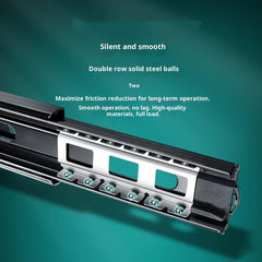 10-Inch Cold Rolled Steel Drawer Slides, Full Extension Ball Bearing Slide Track Rail 25mm Wide Capacity Black 2 Pair