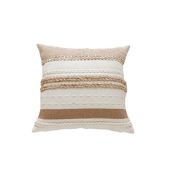 Set of 2 Neutral Decorative Throw Pillow Cover 18x18 Inch for Couch Bed Sofa, Aesthetic Modern Organic Farmhouse Home Decor, 