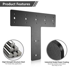 14" x 10" T Shape Steel Flat Bracket (1 pc) with Powder Coating as Mending Plate, Joining Brackets, Connecting Brackets, T St