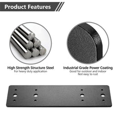 10" X 3" Straight Steel Flat Metal Plate (2 pc) with Powder Coating, Mending Plate, Joining Brackets, I Strap for Truss Frami