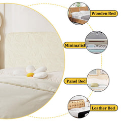 Stretch Bed Headboard Covers, Jacquard Fabric Headboard Slipcover, Soft Dustproof Protector Cover for Upholstered Headboard Q