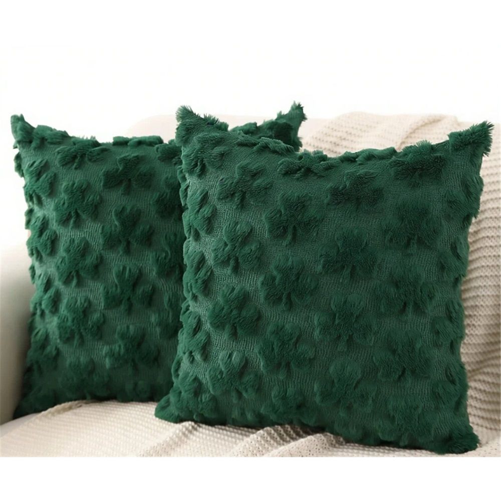 Pillowcase 18x18 inches, set of 2 pieces, clover soft plush jacquard pillow, bedroom sofa, holiday home decoration