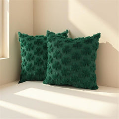 Pillowcase 18x18 inches, set of 2 pieces, clover soft plush jacquard pillow, bedroom sofa, holiday home decoration