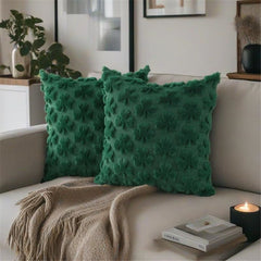 Pillowcase 18x18 inches, set of 2 pieces, clover soft plush jacquard pillow, bedroom sofa, holiday home decoration