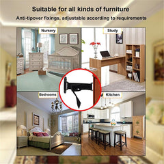 Anti Tip Furniture Anchors (2 Sets),Heavy Duty Furniture Wall Anchor,Adjustable Earthquake Straps,Furniture Anchors for Baby 
