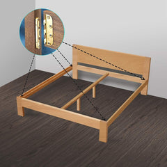 4 Set Bed Rail Brackets-Bed Frame Hardware for Wood Bed Frame Headboards Footboards -  (Screws Included)