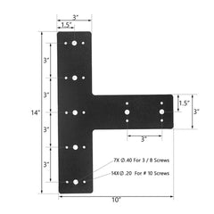 T Shape Steel Flat Bracket (1 pc) with Powder Coating as Mending Plate, Joining Brackets, Connecting Brackets, T Strap. Metal