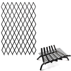 2 pack Retainer Ember for Fireplace Grates 7 x 12in, Heavy Duty Solid Steel, Add Support to Fire Logs on Grate, Black
