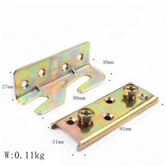 Bed Rail Brackets 4 PCS Bed Frame Brackets for Rails Heavy Duty Non Bed Frame Hardware Kit for Wood Bed Connectors Hold Plate