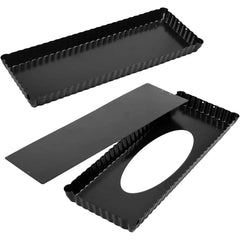 2pcs Extra Long Non-Stick Tart and Quiche Pan, the Fluted Edges on Your Tarts and Quiches will Add a Touch of Flair, 14 x 4.3
