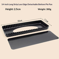 2pcs Extra Long Non-Stick Tart and Quiche Pan, the Fluted Edges on Your Tarts and Quiches will Add a Touch of Flair, 14 x 4.3