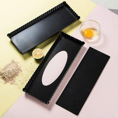 2pcs Extra Long Non-Stick Tart and Quiche Pan, the Fluted Edges on Your Tarts and Quiches will Add a Touch of Flair, 14 x 4.3