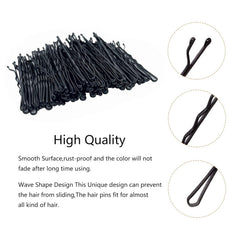 600PCS 2.16Inches Hair Pins Kit Secure Hold Bobby Pins Clips for Women Girls and Hairdressing Salon With Clear Storage Box(Bl