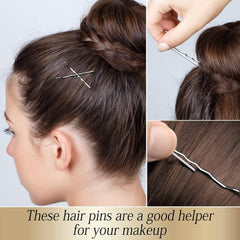 600PCS 2.16Inches Hair Pins Kit Secure Hold Bobby Pins Clips for Women Girls and Hairdressing Salon With Clear Storage Box(Bl