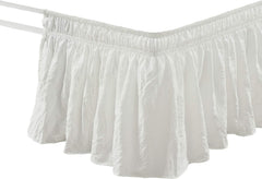 Ruffle Elastic Bed Skirt Detachable - Dustproof Ruffle - Machine Washable Elastic Band Bed Skirt (White)