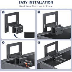 Non Slip Mattress Gaskets for Metal Bed Frame, Mattress Holder in Place Gripper, Adjustable Mattress Retainer Bar, Keep Mattr