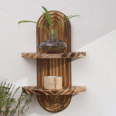 double-layer  Arched Mid Century Art Boho Decor Design Floating Shelves for Home Bedroom Living Room Farmhouse Display Wall P