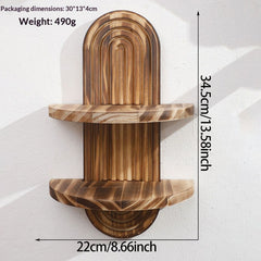 double-layer  Arched Mid Century Art Boho Decor Design Floating Shelves for Home Bedroom Living Room Farmhouse Display Wall P