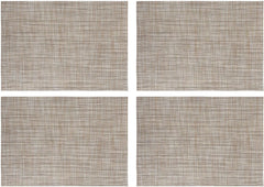 Beige Placemats Set of 4- Heat Resistant Non-Slip Place mats for Dining Table, Washable Durable PVC Woven Table Mats (Beige, 
