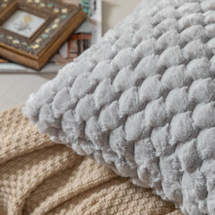 Pack of 2 Super Soft Cozy Decorative Throw Pillow Covers Fuzzy PlushCushion Cover Pillowcase for Sofa Couch Bed Livingroom 18