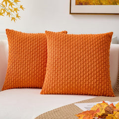 Throw Pillow Covers 18*18Set of 2 Fall Pillow Covers, Decorative Throw Pillows for Couch, Bed, and Home Decor（tangerine orang