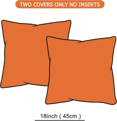 Throw Pillow Covers 18*18Set of 2 Fall Pillow Covers, Decorative Throw Pillows for Couch, Bed, and Home Decor（tangerine orang