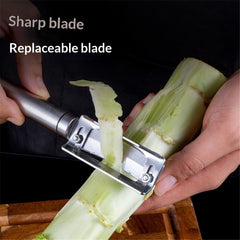 Stainless steel sugarcane peeler, multifunctional lettuce peeler, household kitchen fruit and vegetable peeler, hard skin scr